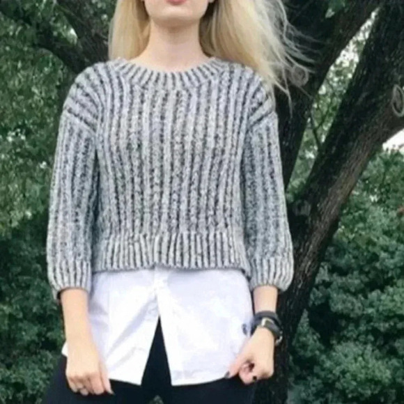 Thakoon Black and White Layered Blouse & Sweater Medium - Picture 2 of 10